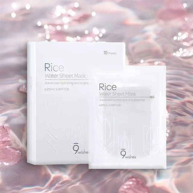 9Wishes Rice Water Sheet Mask 25ml – Brightening & Hydrating Mask for Soft, Radiant Skin*1 sheet - Korean Beauty KR