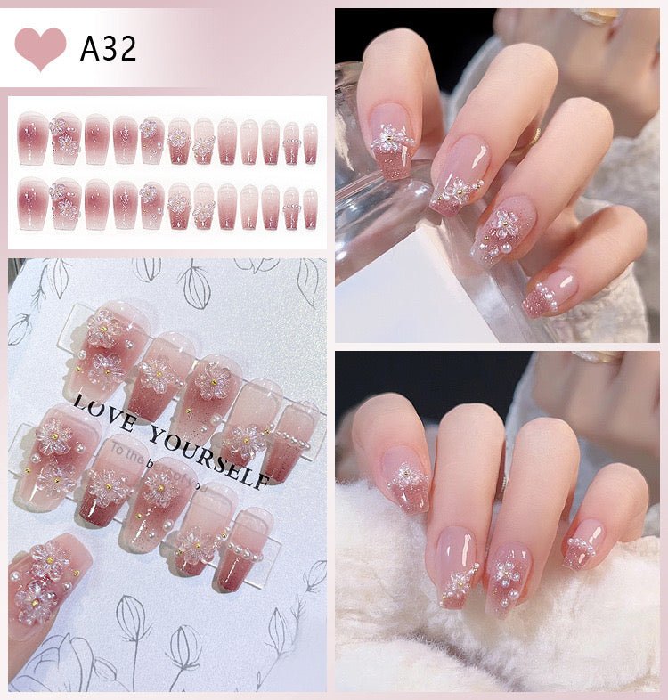 Delicate Press on Nails Glue on Kit for Women | Nail Glue & Tools Short Natural False Nails Kit with Nail Glue, Soft Nude Pink Simple Elegant Nails for Everyday Wear Tips CQ
