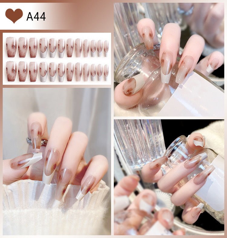 Delicate Press on Nails Glue on Kit for Women | Nail Glue & Tools Short Natural False Nails Kit with Nail Glue, Soft Nude Pink Simple Elegant Nails for Everyday Wear Tips CQ