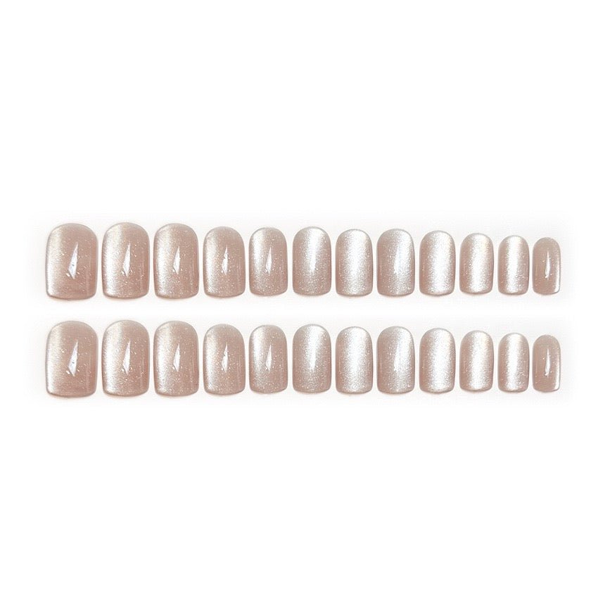 Delicate Press on Nails Glue on Kit for Women | Nail Glue & Tools Short Natural False Nails Kit with Nail Glue, Soft Nude Pink Simple Elegant Nails for Everyday Wear Tips CQ