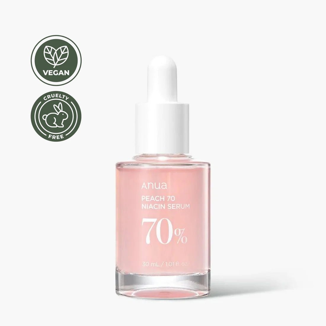 Anua Peach 70 Niacin Serum 30ML – Brightening & Hydrating Serum for Even Skin Tone - Korean Beauty KR