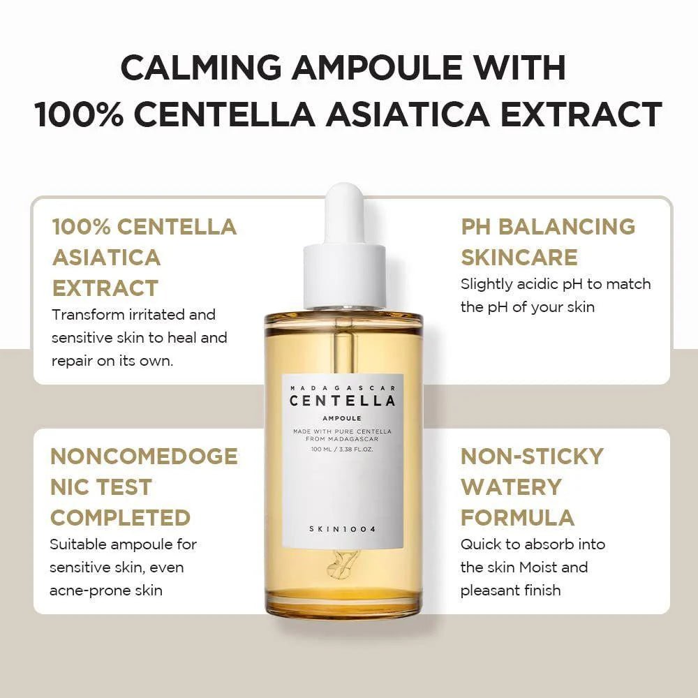 Skin1004 Madagascar Centella Ampoule – Soothing & Hydrating Ampoule for Sensitive, Irritated Skin - Korean Beauty KR