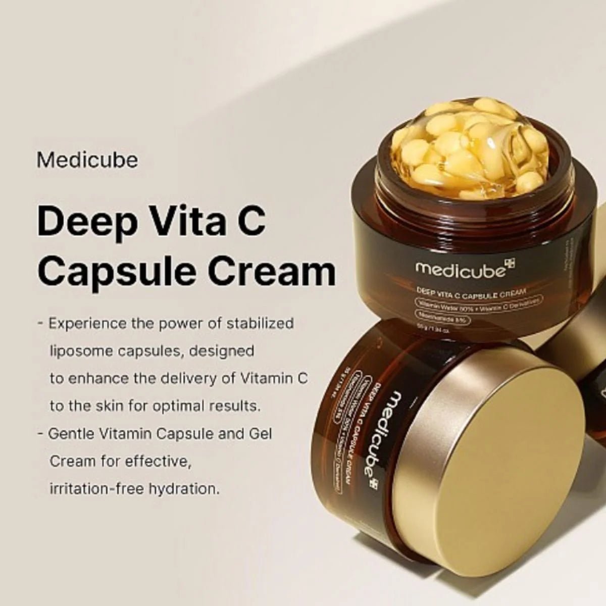 Medicube Deep Vita C Capsule Cream 55g – Brightening & Anti - Aging Cream with Vitamin C for Radiant Skin - Korean Beauty KR