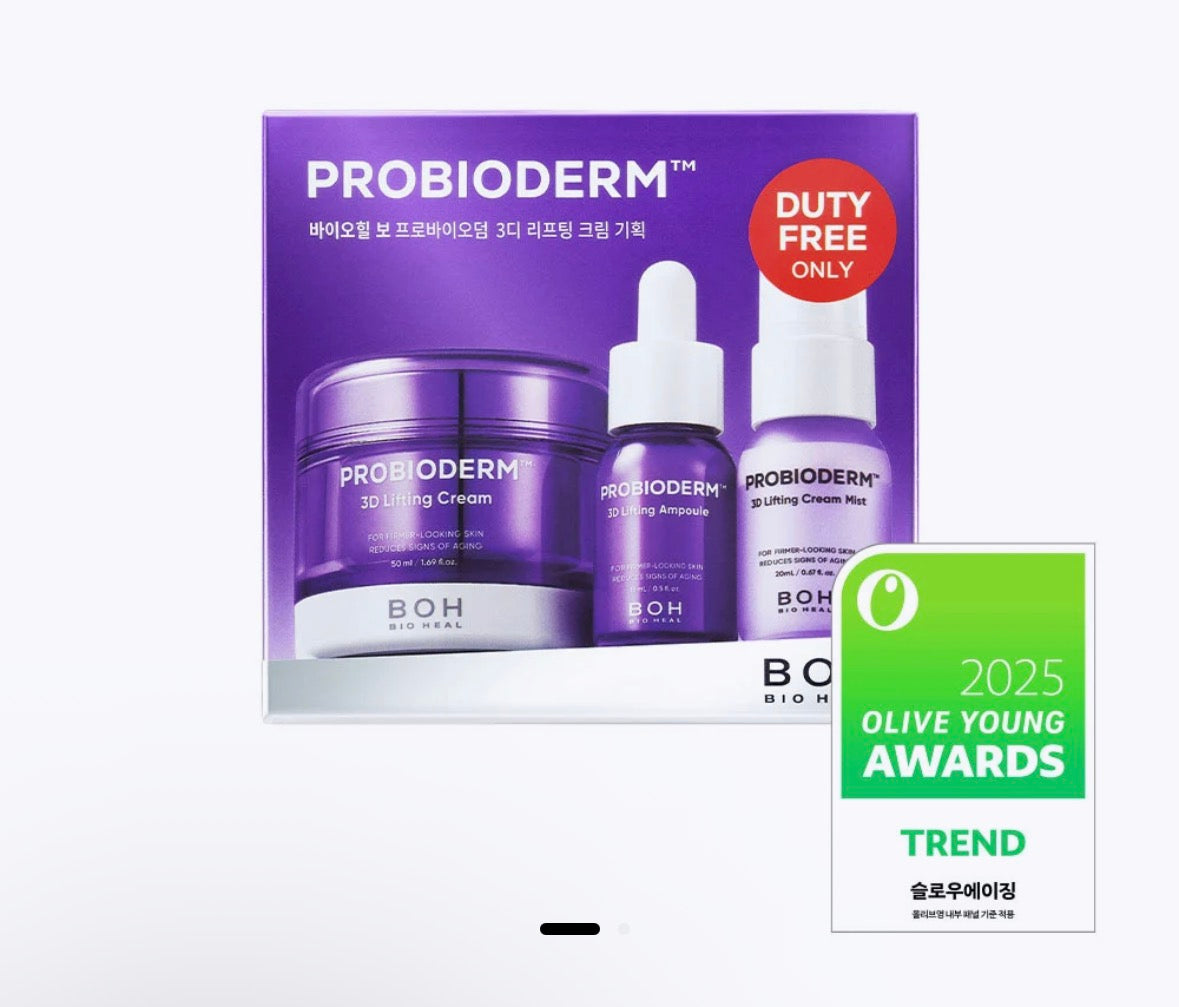 BIOHEAL BOH Probioderm 3D Lifting Cream 50ml Special Set (Full Size + 3D Ampoule 15mL + 3D Mist 20mL) – Firming & Anti-Aging Cream for Lifted, Youthful Skin