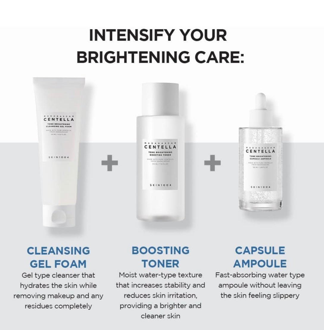 SKIN1004 Madagascar Centella Tone Brightening Cleansing Gel Foam 125ml – Soothing & Brightening Cleanser with Centella Asiatica - Korean Beauty KR