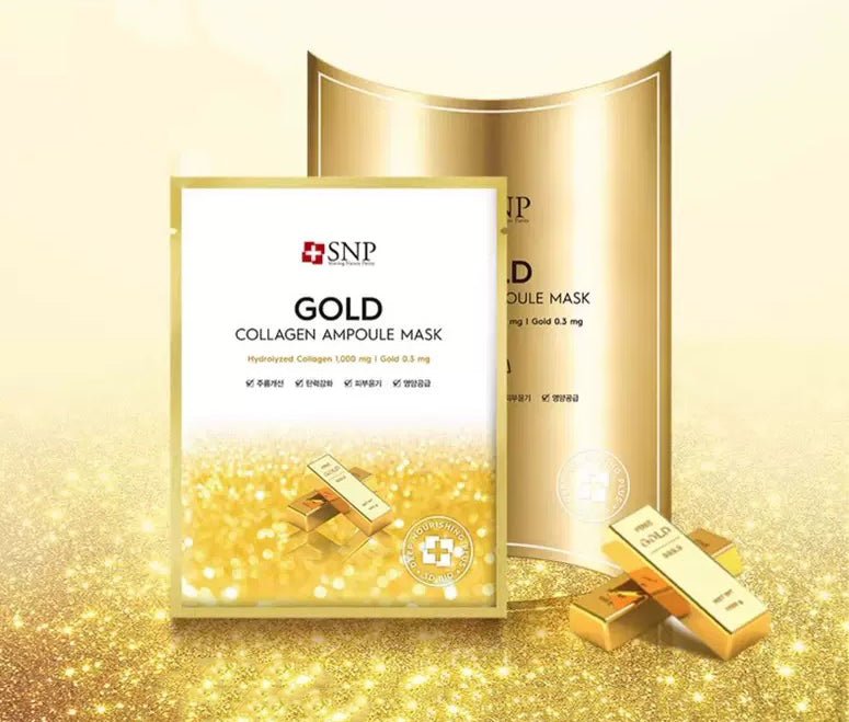 SNP Gold Collagen Ampoule Mask 25ml*1ea – Anti - Aging & Hydrating Mask for Firm, Radiant Skin*1ea - Korean Beauty KR