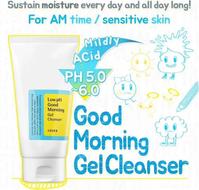 COSRX Low pH Good Morning Gel Cleanser 150ml – Gentle & Refreshing Gel Cleanser for Soft, Clean Skin - Korean Beauty KR