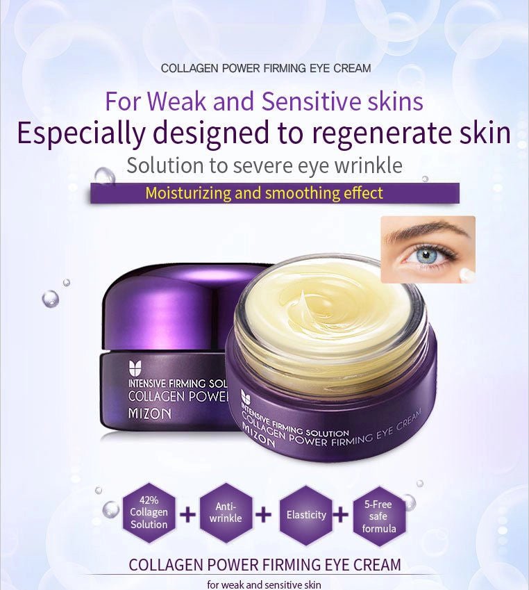 Mizon Collagen Power Firming Eye Cream 25ml – Anti - Aging & Firming Eye Cream for Smooth, Youthful Eyes - Korean Beauty KR