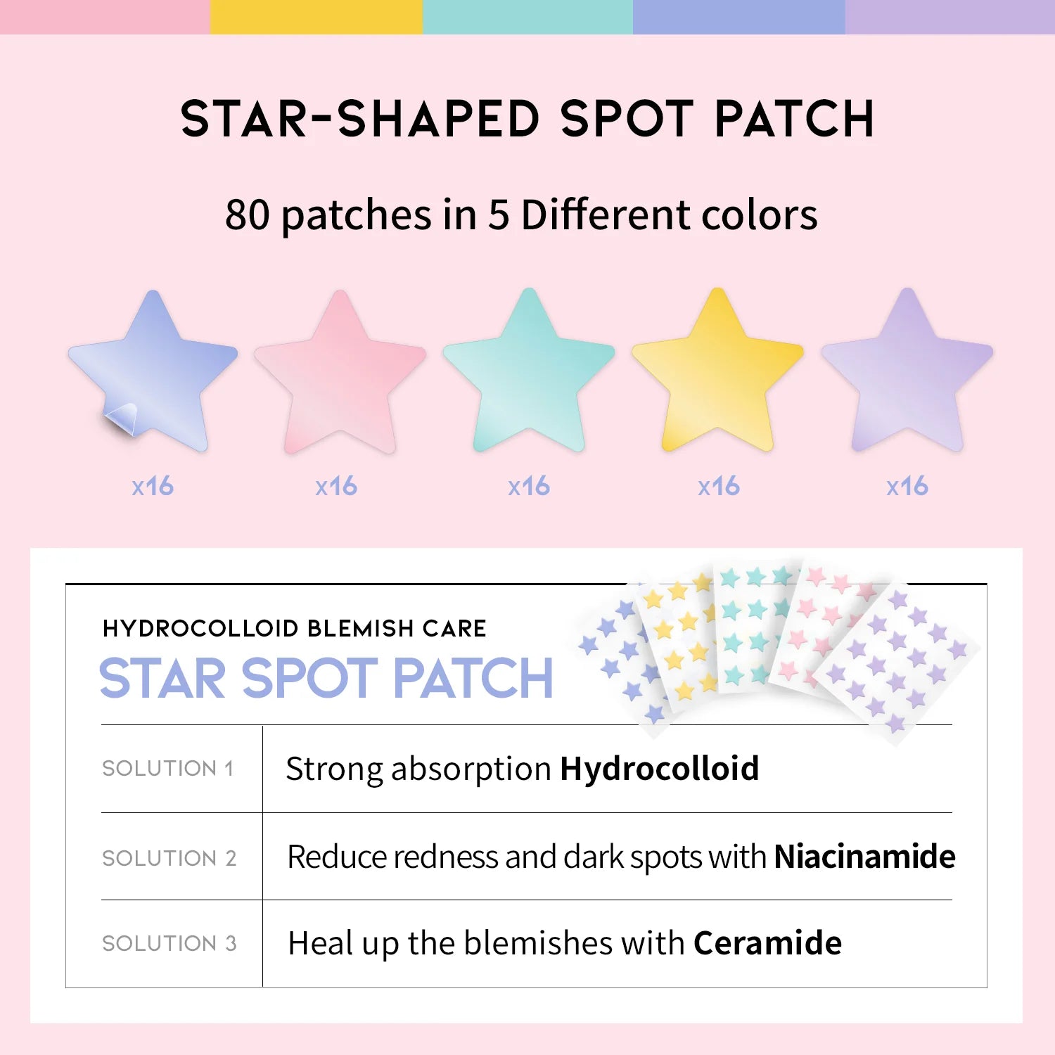 OOTD Beauty Star Spot Patch 80 Patches – Acne Treatment Patches for Clear, Blemish - Free Skin - Korean Beauty KR