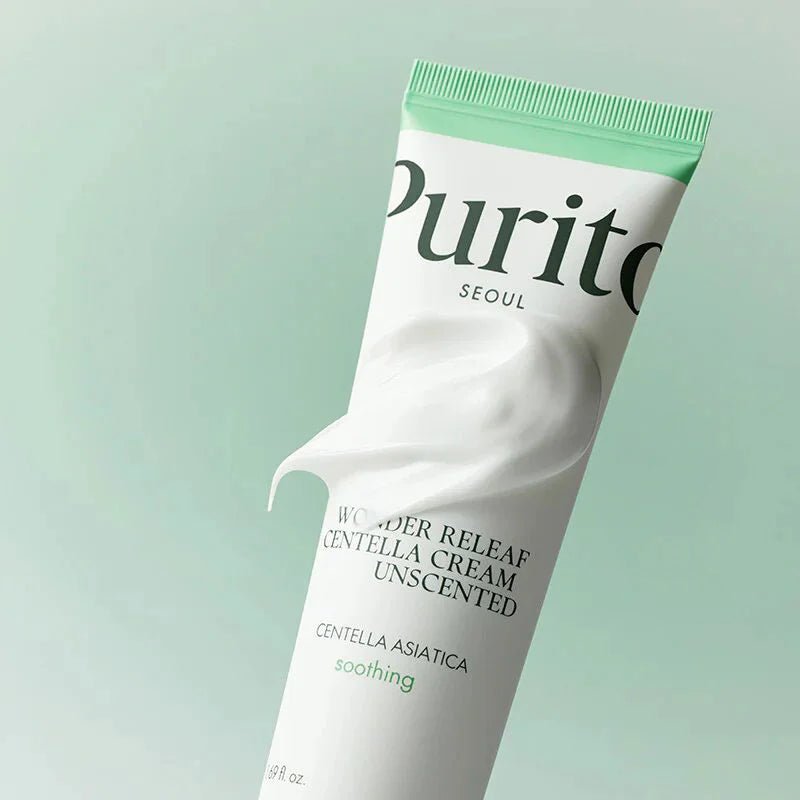 PURITO SEOUL Wonder Releaf Centella Cream Unscented 50ml – Soothing & Hydrating Cream for Sensitive, Irritated Skin - Korean Beauty KR