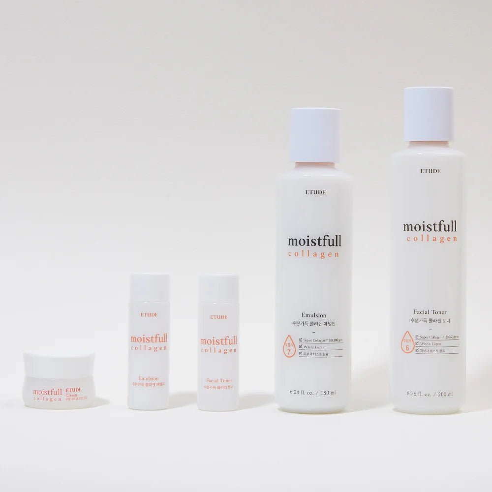ETUDE Moistfull Collagen Skincare Duo – Toner 200ML & Emulsion 180ML for Intense Hydration & Firming - Korean Beauty KR