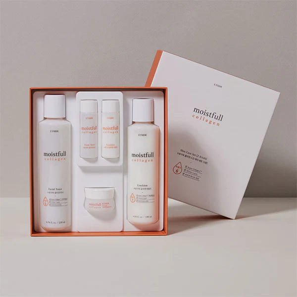 ETUDE Moistfull Collagen Skincare Duo – Toner 200ML & Emulsion 180ML for Intense Hydration & Firming - Korean Beauty KR