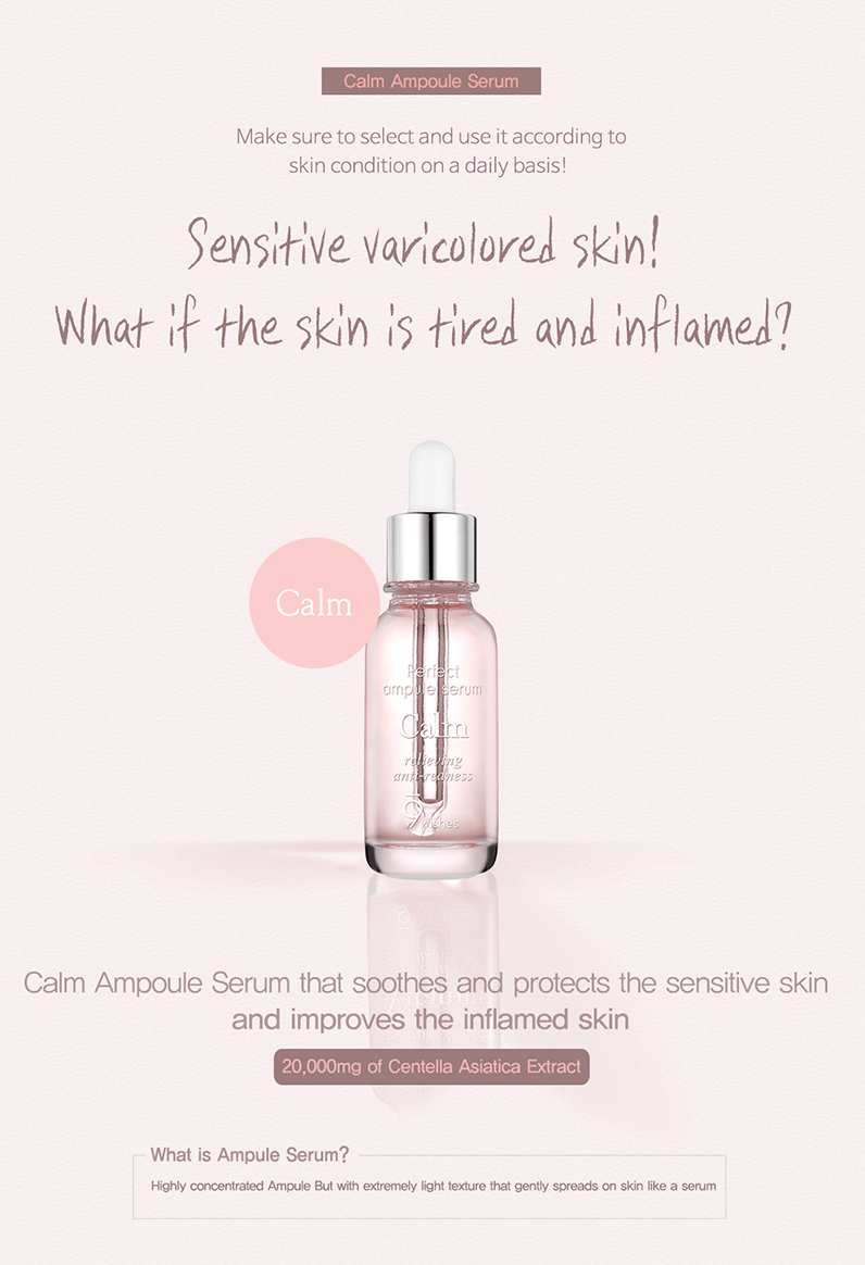 9Wishes Calm Ampule Serum 25ml – Soothing & Hydrating Serum for Sensitive, Balanced Skin - Korean Beauty KR