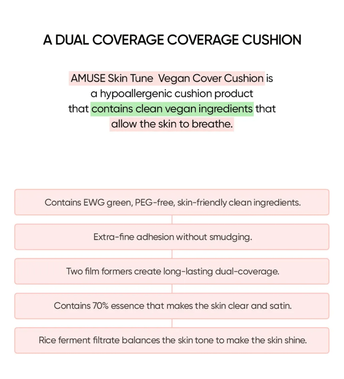 AMUSE Skin Tune Vegan Cover Cushion – Full Coverage Vegan Cushion Foundation for Flawless, Natural - Looking Skin - Korean Beauty KR