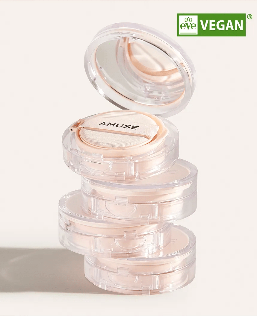 AMUSE Skin Tune Vegan Cover Cushion – Full Coverage Vegan Cushion Foundation for Flawless, Natural - Looking Skin - Korean Beauty KR