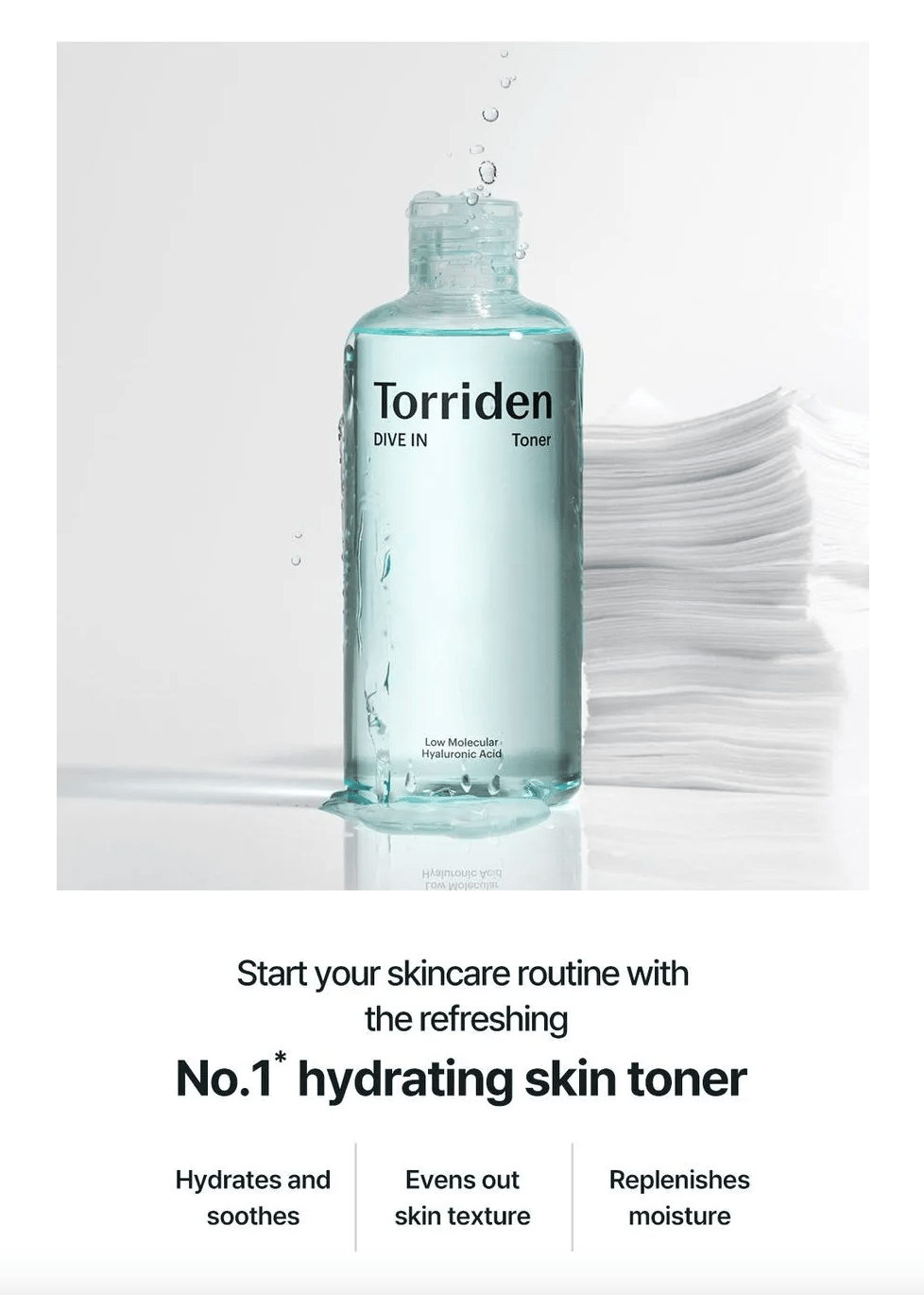 Torriden RENEW DIVE - IN Hyaluronic Acid Toner – Low Molecular Formula for Deep Hydration & Skin Renewal - Korean Beauty KR