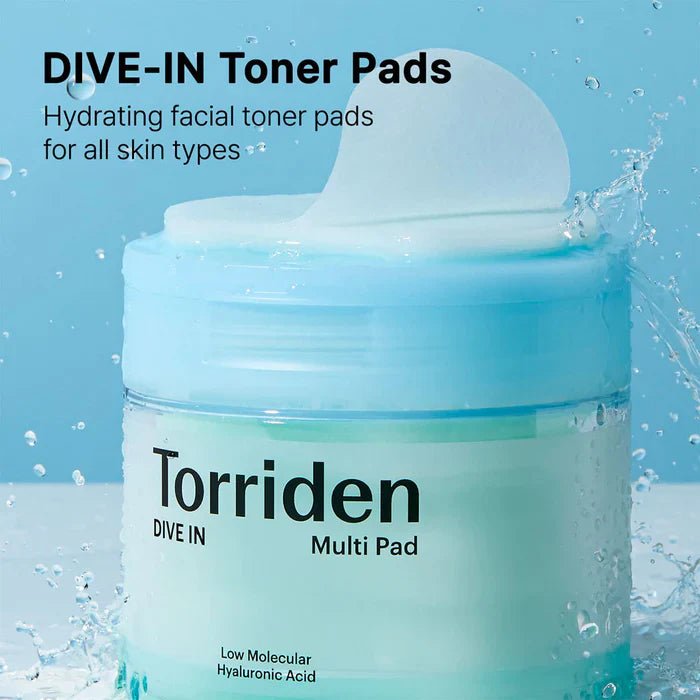 Torriden DIVE - IN Low Molecule Hyaluronic Acid Multi Pad 80ea – Hydrating & Rejuvenating Pads for Soft, Plump Skin - Korean Beauty KR