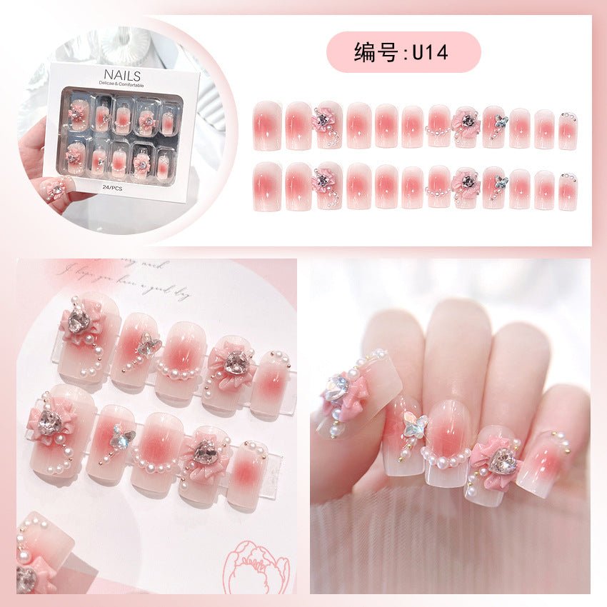 Diamond Nails Press - On Nails – Glue - On Nail Kit for Women | Perfect Gift Set with Glue for Instant Manicure - Korean Beauty KR