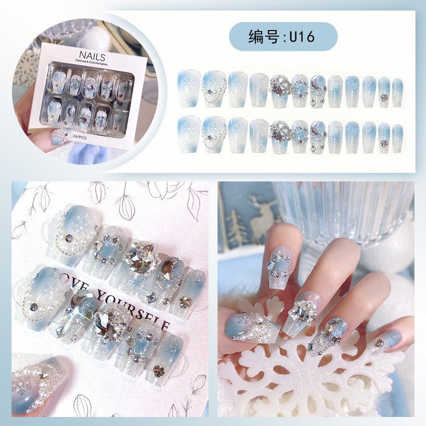 Diamond Nails Press - On Nails – Glue - On Nail Kit for Women | Perfect Gift Set with Glue for Instant Manicure - Korean Beauty KR