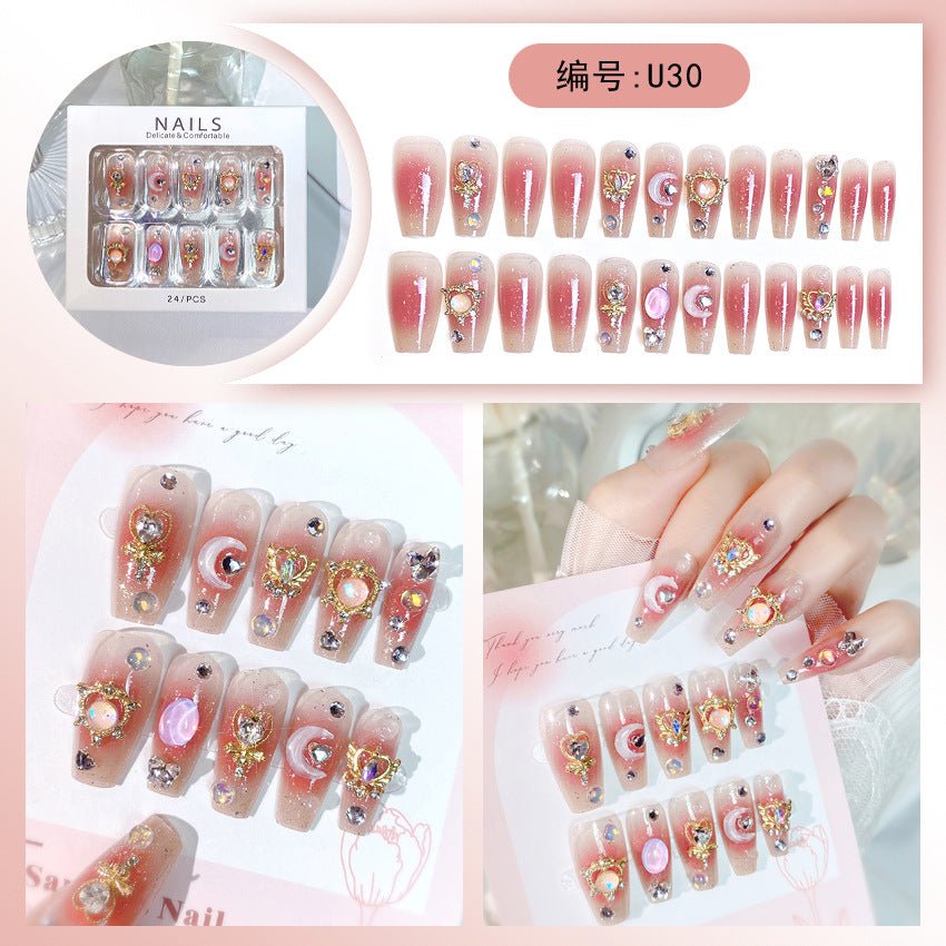 Diamond Nails Press - On Nails – Glue - On Nail Kit for Women | Perfect Gift Set with Glue for Instant Manicure - Korean Beauty KR