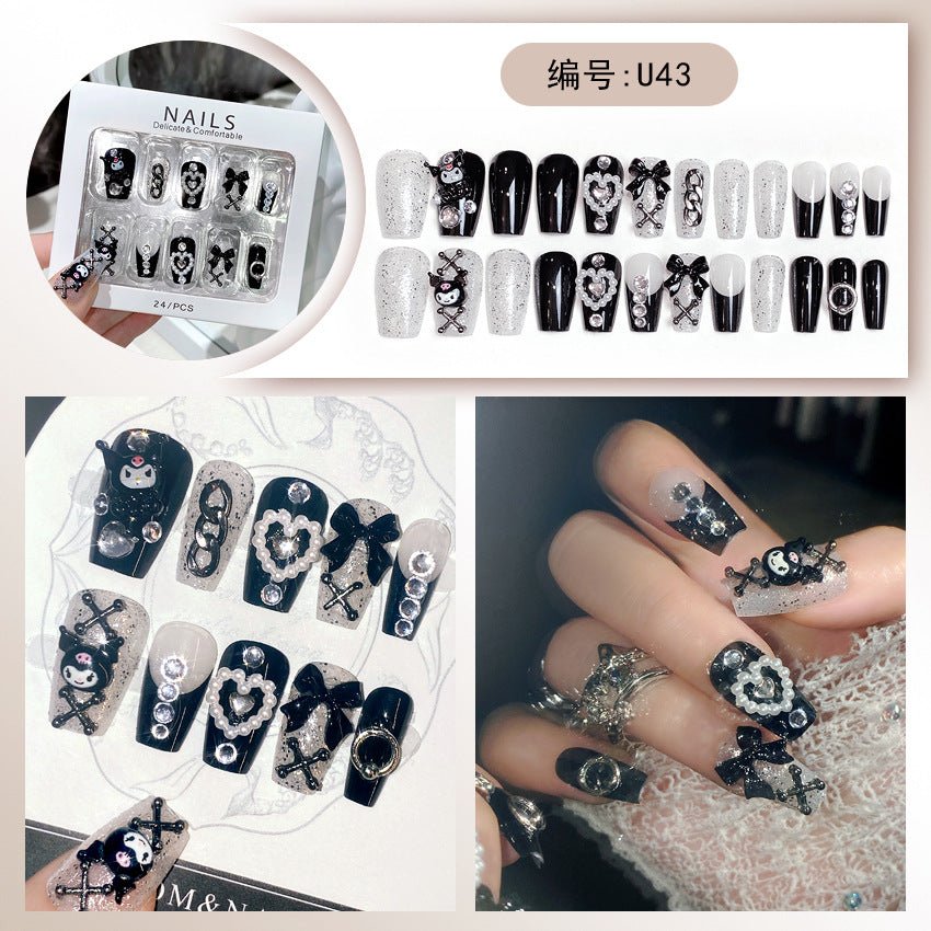Diamond Nails Press - On Nails – Glue - On Nail Kit for Women | Perfect Gift Set with Glue for Instant Manicure - Korean Beauty KR