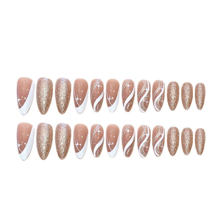 Siren Press on Nails Glue on Kit for Women | Nail Glue & Tools Extra Long Stiletto False Nails, Vampy Black Red Metallic Sharp Tips, Dangerous Glam Nail Art for Night Out CQ