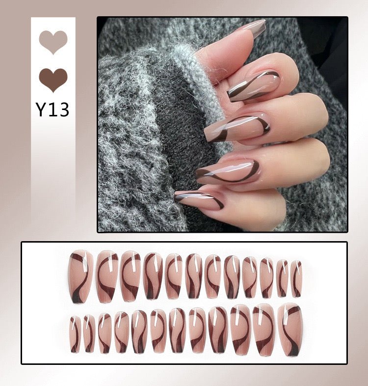 Siren Press on Nails Glue on Kit for Women | Nail Glue & Tools Extra Long Stiletto False Nails, Vampy Black Red Metallic Sharp Tips, Dangerous Glam Nail Art for Night Out CQ