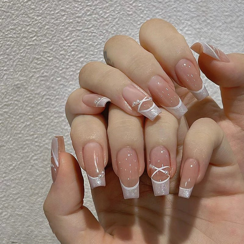 Diamond Nails Press - On Nails – Glue - On Nail Kit for Women | Perfect Gift Set with Glue for Instant Manicure - Korean Beauty KR