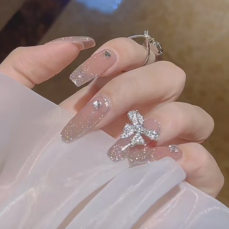 Diamond Nails Press - On Nails – Glue - On Nail Kit for Women | Perfect Gift Set with Glue for Instant Manicure - Korean Beauty KR
