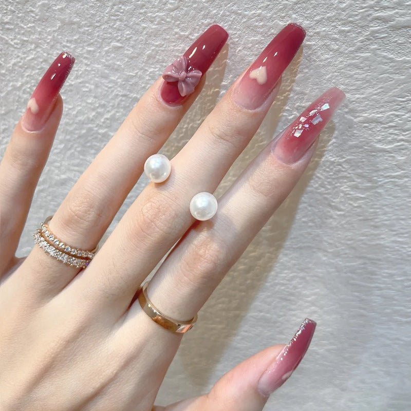 Diamond Nails Press - On Nails – Glue - On Nail Kit for Women | Perfect Gift Set with Glue for Instant Manicure - Korean Beauty KR