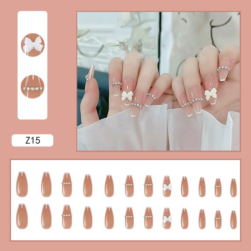 Diamond Nails Press - On Nails – Glue - On Nail Kit for Women | Perfect Gift Set with Glue for Instant Manicure - Korean Beauty KR