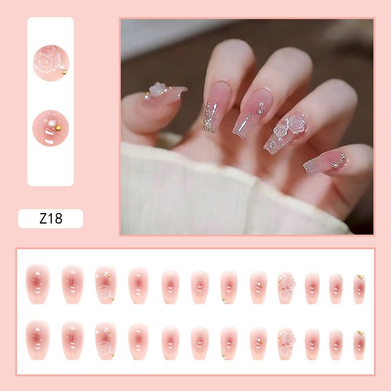 Diamond Nails Press - On Nails – Glue - On Nail Kit for Women | Perfect Gift Set with Glue for Instant Manicure - Korean Beauty KR