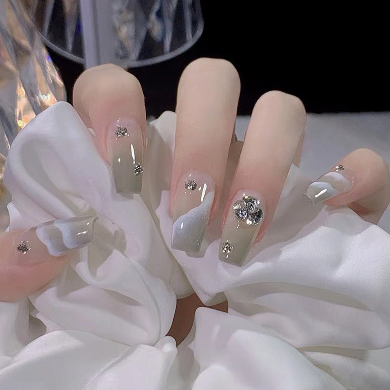 Diamond Nails Press - On Nails – Glue - On Nail Kit for Women | Perfect Gift Set with Glue for Instant Manicure - Korean Beauty KR