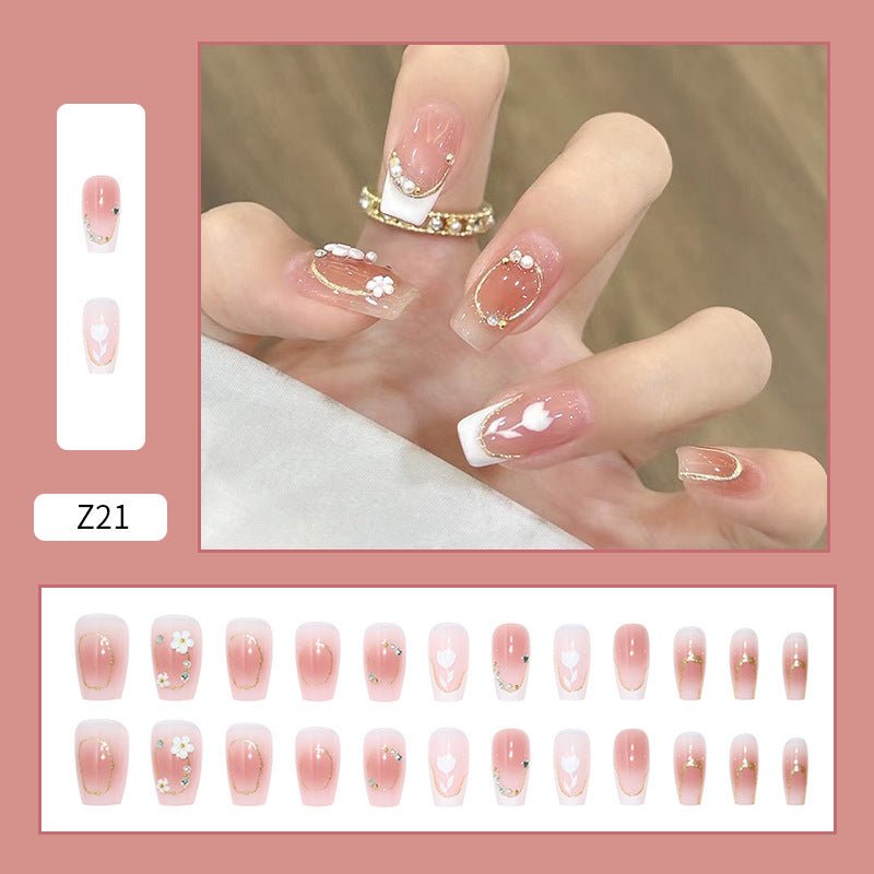 Diamond Nails Press - On Nails – Glue - On Nail Kit for Women | Perfect Gift Set with Glue for Instant Manicure - Korean Beauty KR