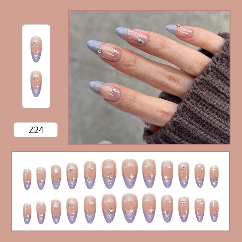 Diamond Nails Press - On Nails – Glue - On Nail Kit for Women | Perfect Gift Set with Glue for Instant Manicure - Korean Beauty KR