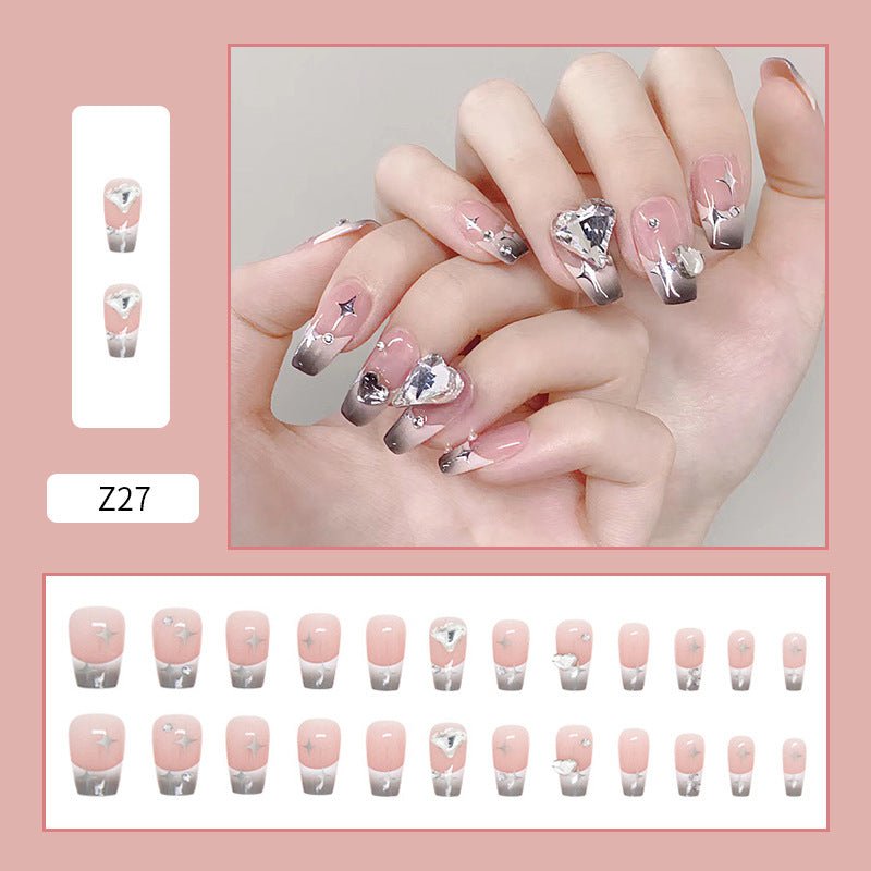 Diamond Nails Press - On Nails – Glue - On Nail Kit for Women | Perfect Gift Set with Glue for Instant Manicure - Korean Beauty KR