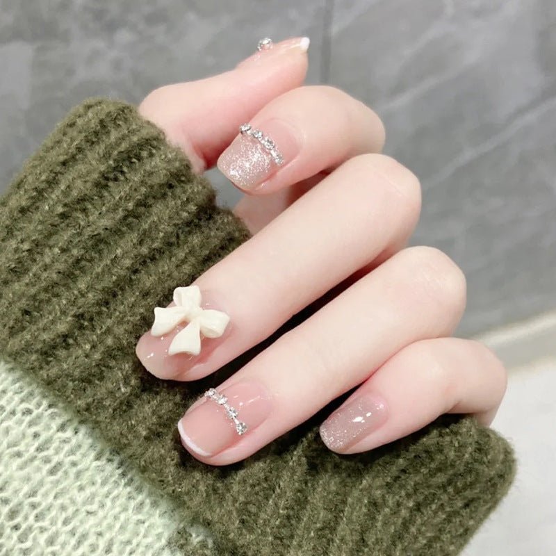 Diamond Nails Press - On Nails – Glue - On Nail Kit for Women | Perfect Gift Set with Glue for Instant Manicure - Korean Beauty KR