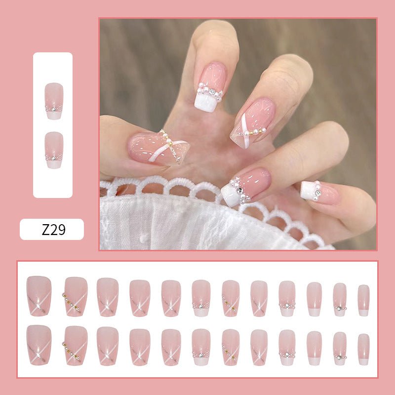 Diamond Nails Press - On Nails – Glue - On Nail Kit for Women | Perfect Gift Set with Glue for Instant Manicure - Korean Beauty KR