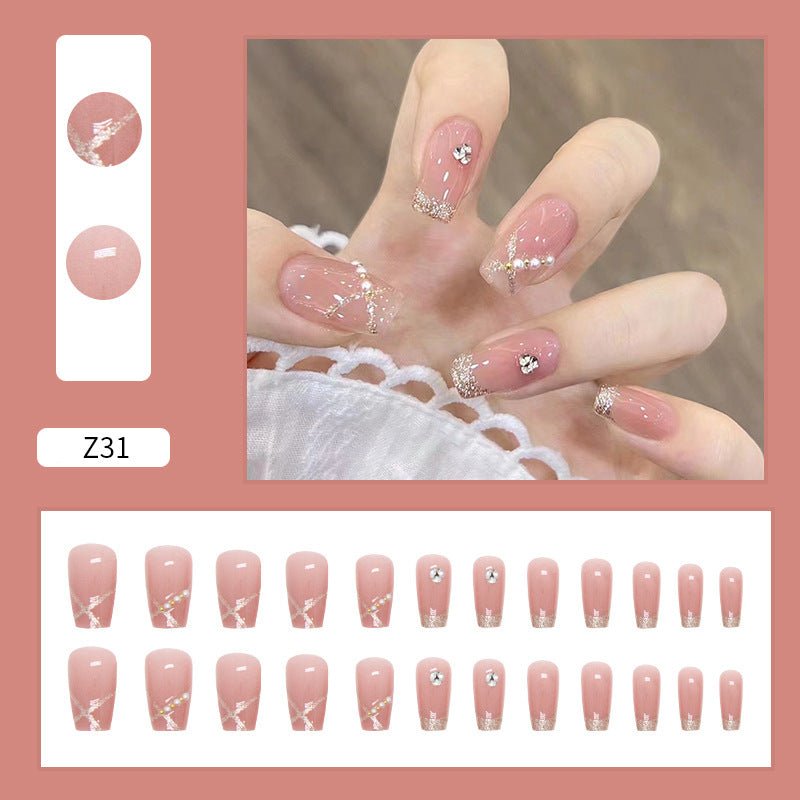 Diamond Nails Press - On Nails – Glue - On Nail Kit for Women | Perfect Gift Set with Glue for Instant Manicure - Korean Beauty KR