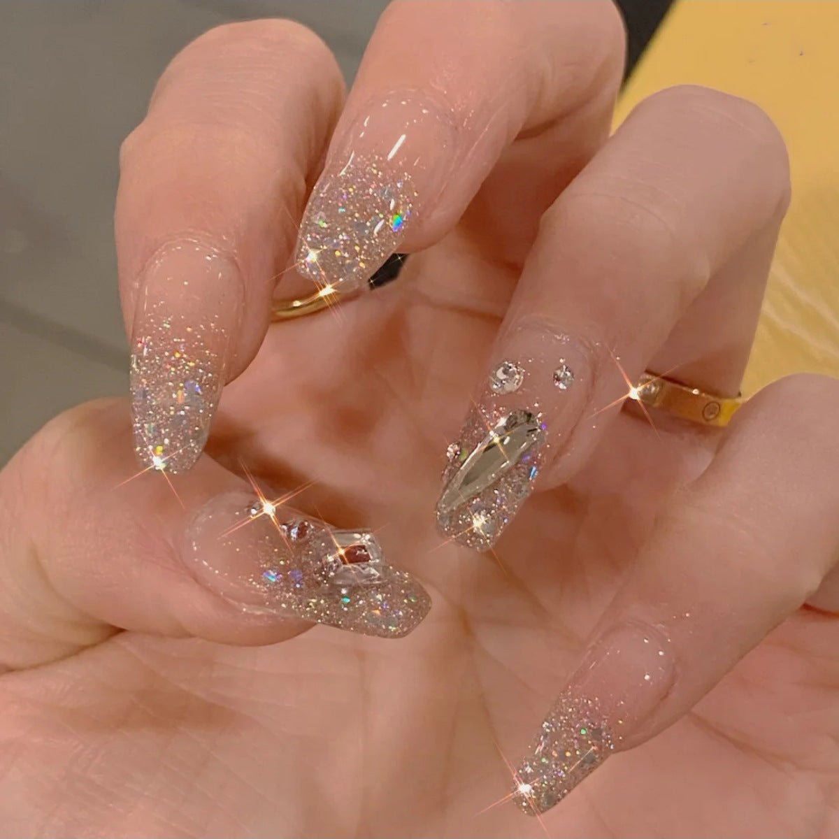 Diamond Nails Press - On Nails – Glue - On Nail Kit for Women | Perfect Gift Set with Glue for Instant Manicure - Korean Beauty KR