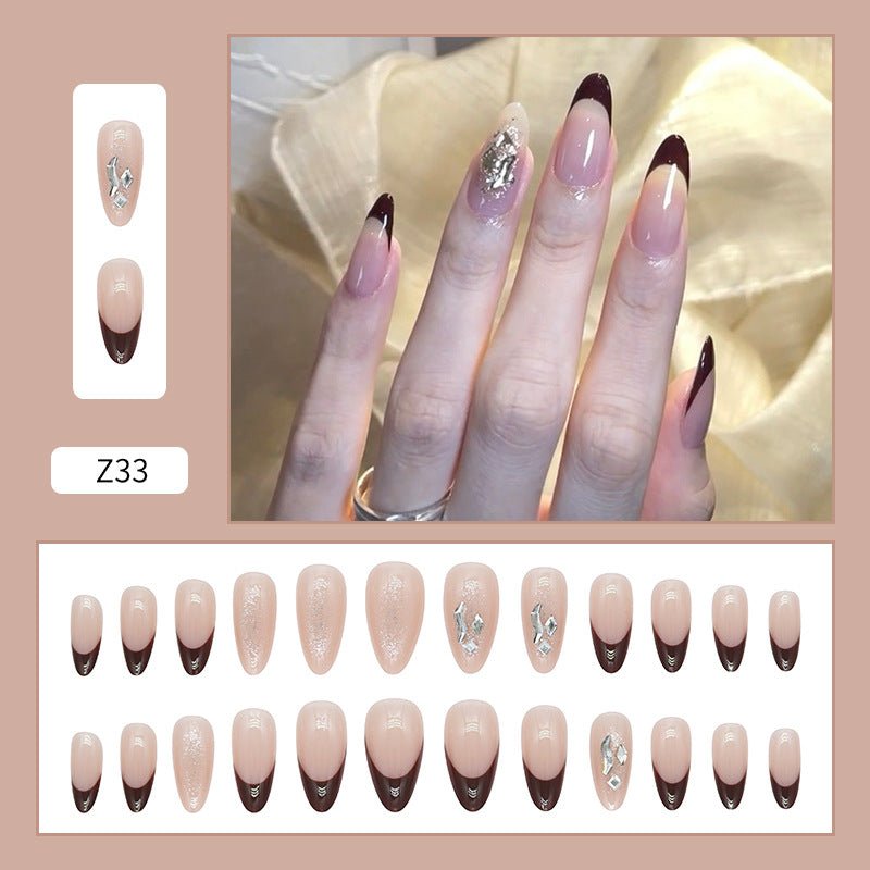 Diamond Nails Press - On Nails – Glue - On Nail Kit for Women | Perfect Gift Set with Glue for Instant Manicure - Korean Beauty KR