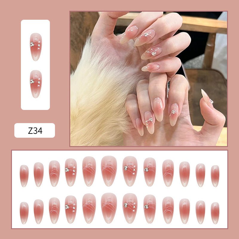 Diamond Nails Press - On Nails – Glue - On Nail Kit for Women | Perfect Gift Set with Glue for Instant Manicure - Korean Beauty KR