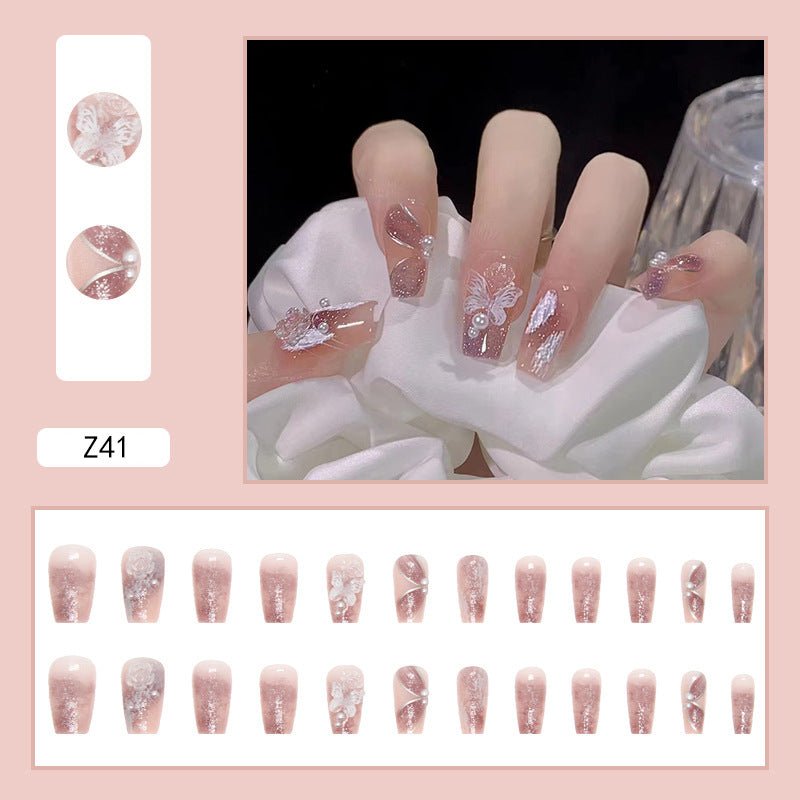 Diamond Nails Press - On Nails – Glue - On Nail Kit for Women | Perfect Gift Set with Glue for Instant Manicure - Korean Beauty KR