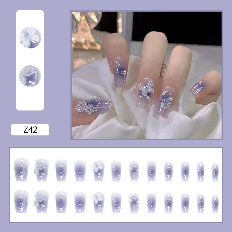 Diamond Nails Press - On Nails – Glue - On Nail Kit for Women | Perfect Gift Set with Glue for Instant Manicure - Korean Beauty KR