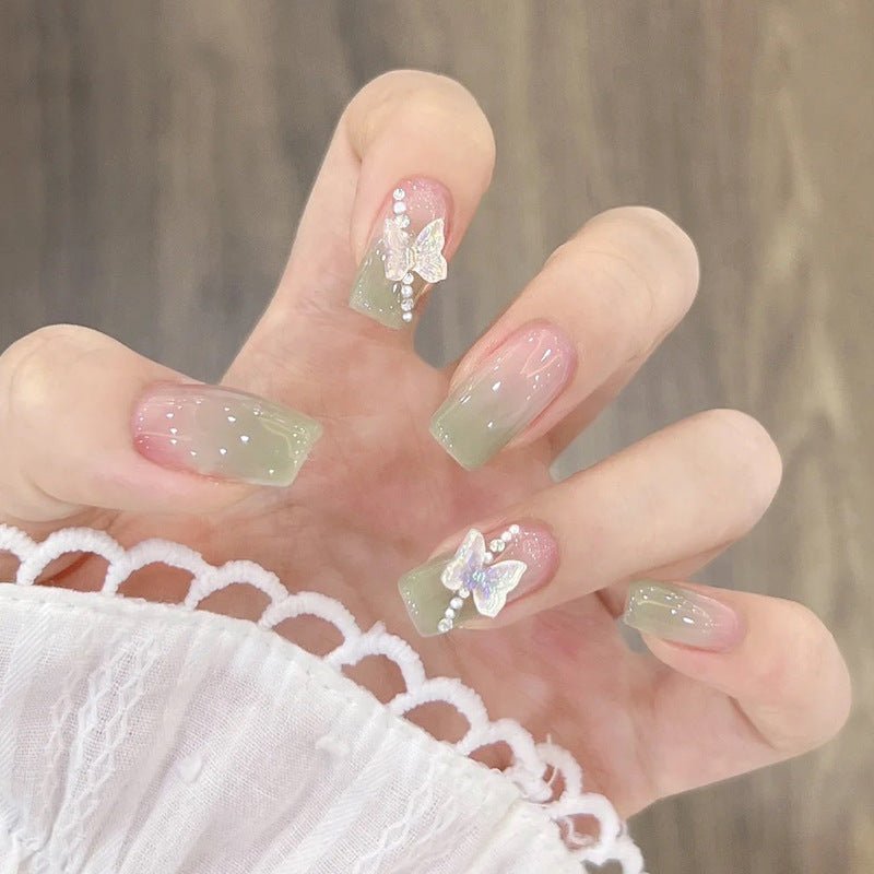 Diamond Nails Press - On Nails – Glue - On Nail Kit for Women | Perfect Gift Set with Glue for Instant Manicure - Korean Beauty KR