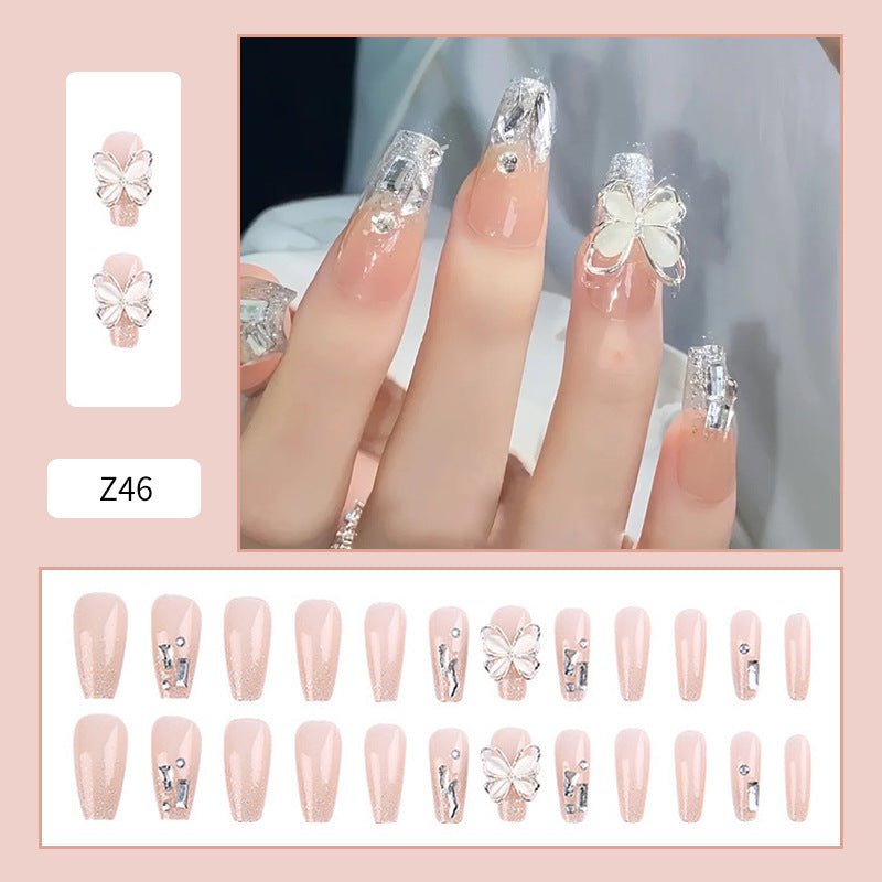 Diamond Nails Press - On Nails – Glue - On Nail Kit for Women | Perfect Gift Set with Glue for Instant Manicure - Korean Beauty KR