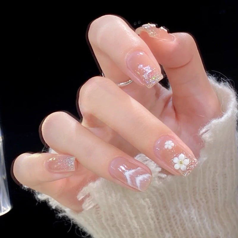 Diamond Nails Press - On Nails – Glue - On Nail Kit for Women | Perfect Gift Set with Glue for Instant Manicure - Korean Beauty KR