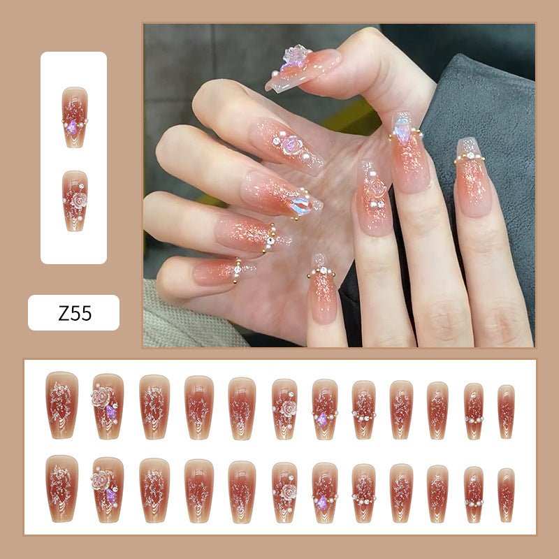 Diamond Nails Press - On Nails – Glue - On Nail Kit for Women | Perfect Gift Set with Glue for Instant Manicure - Korean Beauty KR