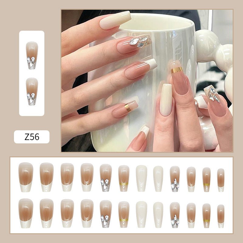 Diamond Nails Press - On Nails – Glue - On Nail Kit for Women | Perfect Gift Set with Glue for Instant Manicure - Korean Beauty KR