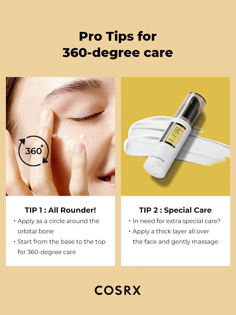 COSRX Advanced Snail Peptide Eye Cream 25ML – Anti - Aging & Hydrating Eye Cream for Dark Circles & Puffiness - Korean Beauty KR